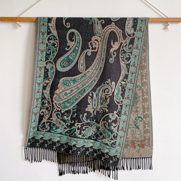 Buddha Stones Tybetański Kwiat Nerkowca Chwost Szal Jesień Zima Przytulny Podróżny Szalik Otulacz - image 7