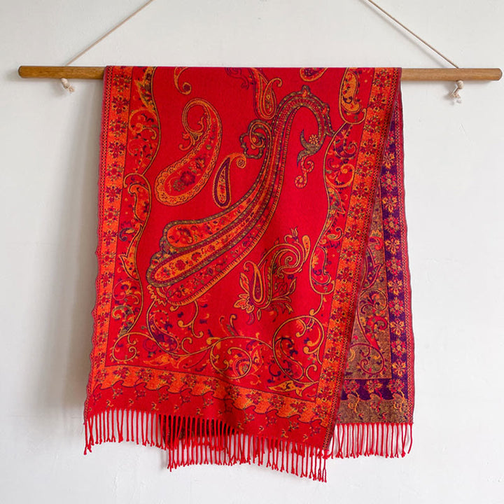 Buddha Stones Tybetański Kwiat Nerkowca Chwost Szal Jesień Zima Przytulny Podróżny Szalik Otulacz - image 16