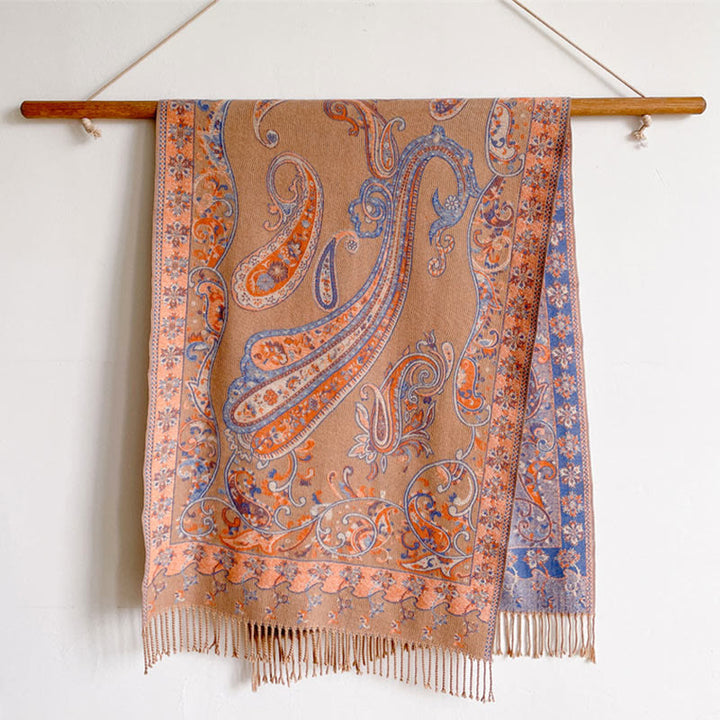 Buddha Stones Tybetański Kwiat Nerkowca Chwost Szal Jesień Zima Przytulny Podróżny Szalik Otulacz - image 33