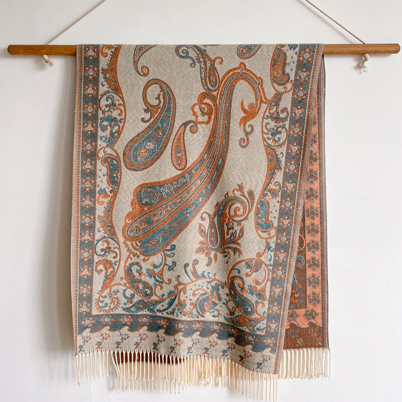 Buddha Stones Tybetański Kwiat Nerkowca Chwost Szal Jesień Zima Przytulny Podróżny Szalik Otulacz - image 42