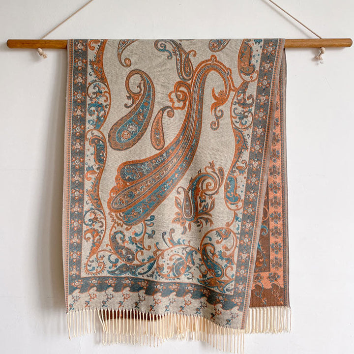 Buddha Stones Tybetański Kwiat Nerkowca Chwost Szal Jesień Zima Przytulny Podróżny Szalik Otulacz - image 42