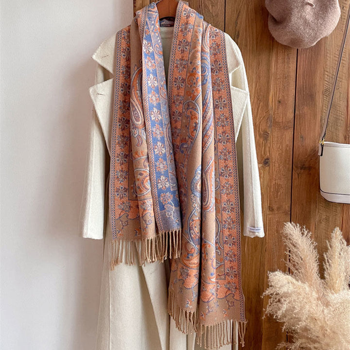 Buddha Stones Tybetański Kwiat Nerkowca Chwost Szal Jesień Zima Przytulny Podróżny Szalik Otulacz - image 35