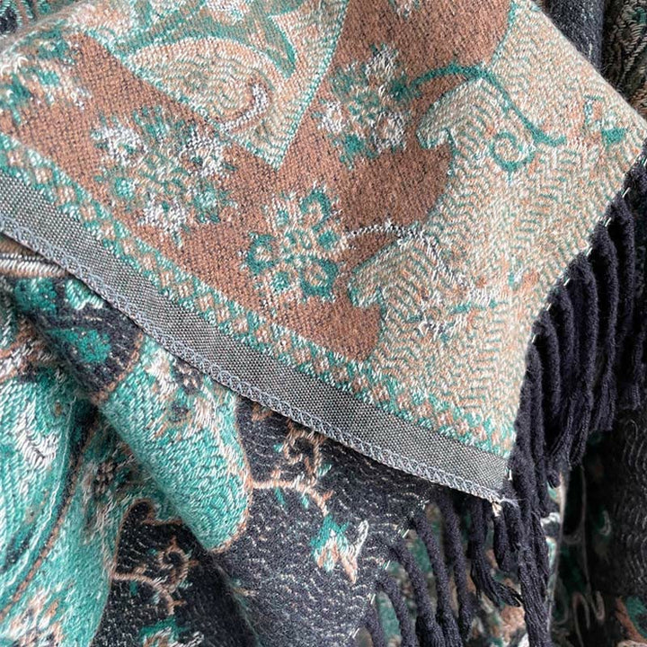 Buddha Stones Tybetański Kwiat Nerkowca Chwost Szal Jesień Zima Przytulny Podróżny Szalik Otulacz - image 4