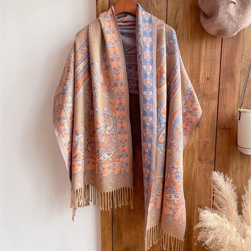 Buddha Stones Tybetański Kwiat Nerkowca Chwost Szal Jesień Zima Przytulny Podróżny Szalik Otulacz - image 34