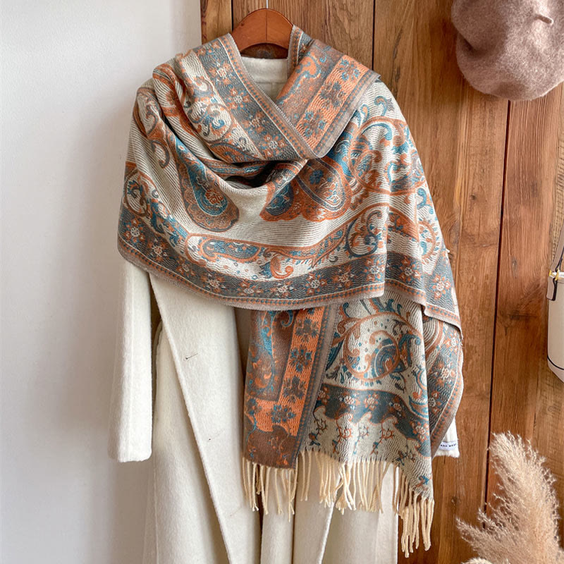 Buddha Stones Tybetański Kwiat Nerkowca Chwost Szal Jesień Zima Przytulny Podróżny Szalik Otulacz - image 40