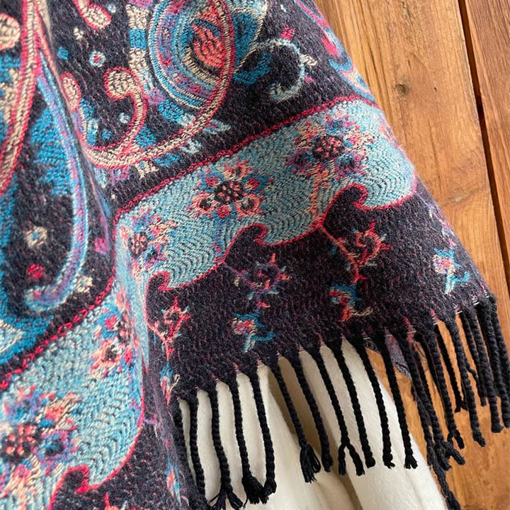 Buddha Stones Tybetański Kwiat Nerkowca Chwost Szal Jesień Zima Przytulny Podróżny Szalik Otulacz - image 24