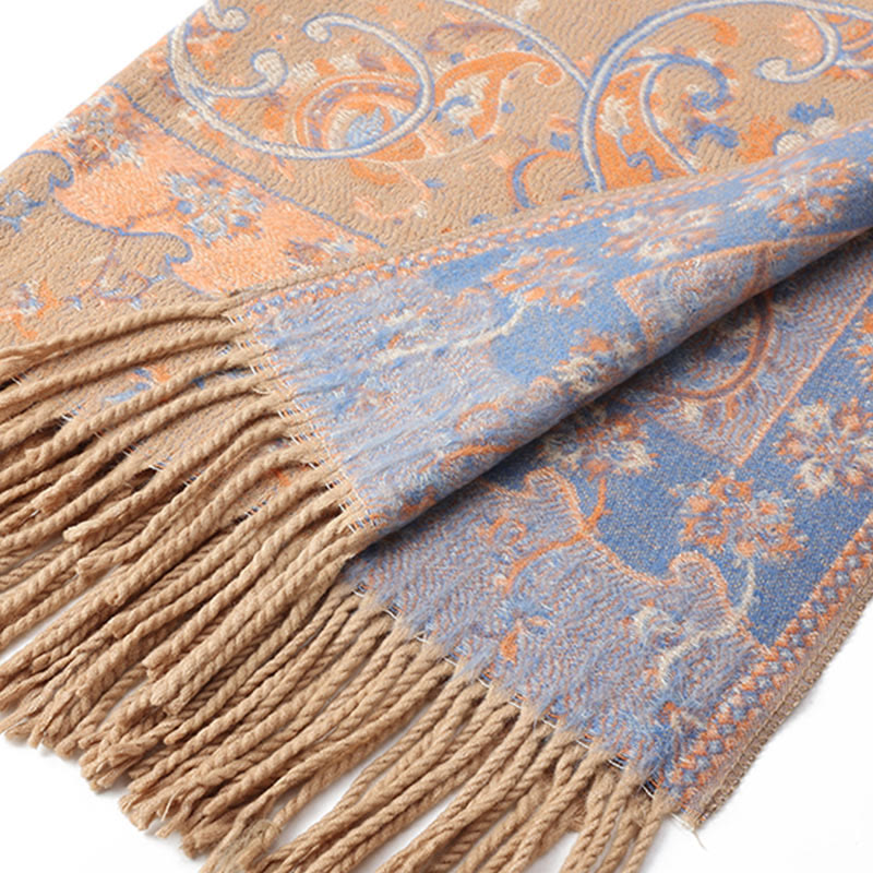 Buddha Stones Tybetański Kwiat Nerkowca Chwost Szal Jesień Zima Przytulny Podróżny Szalik Otulacz - image 36