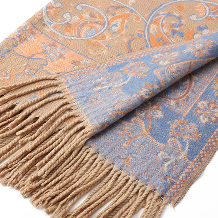 Buddha Stones Tybetański Kwiat Nerkowca Chwost Szal Jesień Zima Przytulny Podróżny Szalik Otulacz - image 36