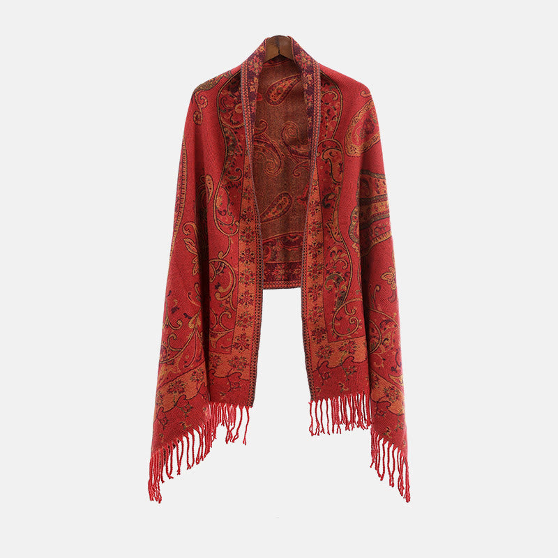 Buddha Stones Tybetański Kwiat Nerkowca Chwost Szal Jesień Zima Przytulny Podróżny Szalik Otulacz - image 17