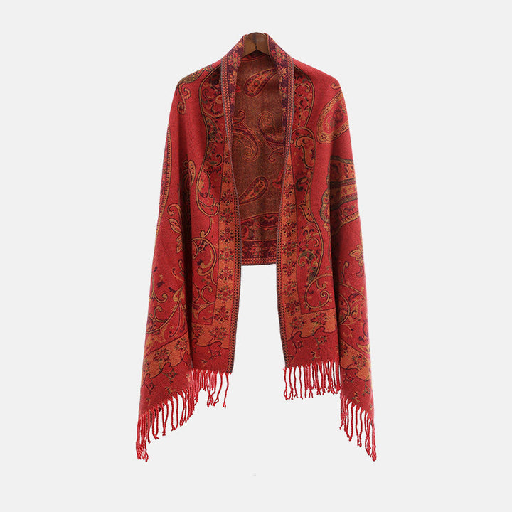 Buddha Stones Tybetański Kwiat Nerkowca Chwost Szal Jesień Zima Przytulny Podróżny Szalik Otulacz - image 17