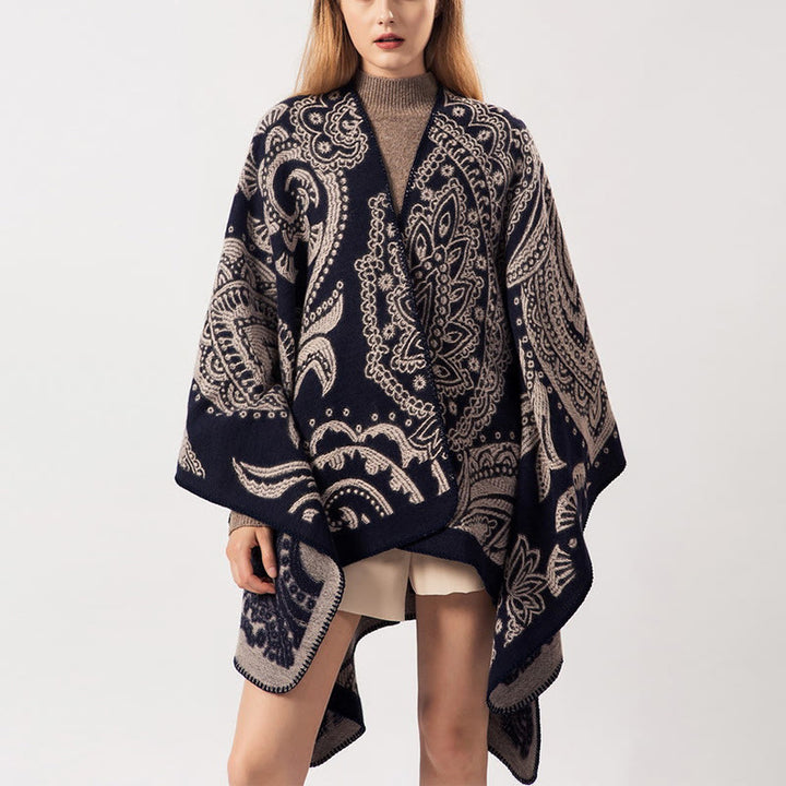 Buddha Stones Tybetański Szal z Kwiatem Nerkowca Jesień Zima Przytulny Szalik Otulacz - BurlyWood - 130*150 cm - image 0