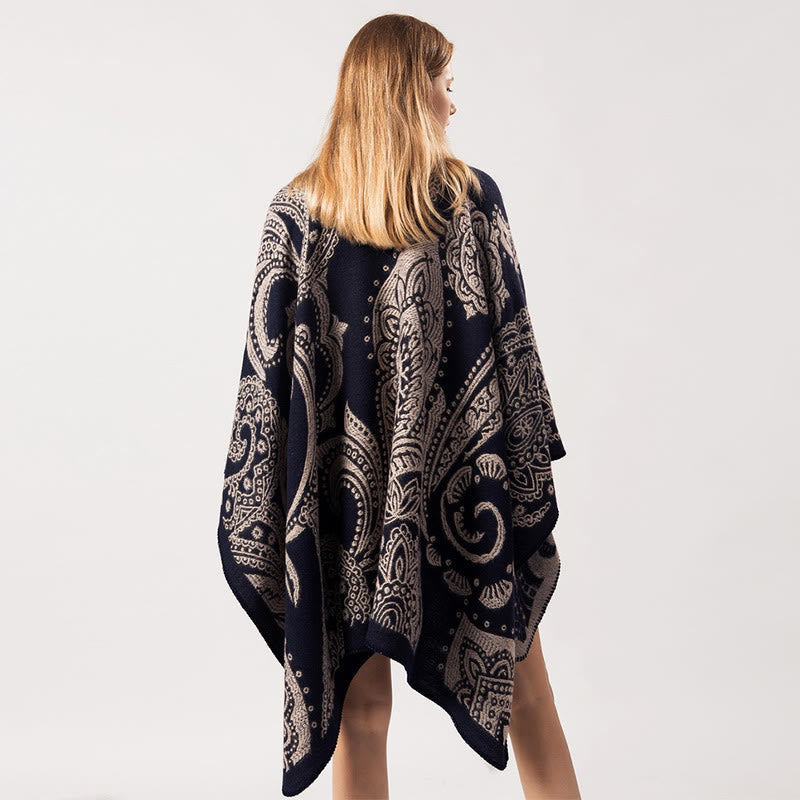 Buddha Stones Tybetański Szal z Kwiatem Nerkowca Jesień Zima Przytulny Szalik Otulacz - image 3