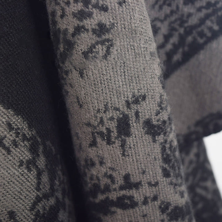 Buddha Stones Czarny Szary Jeleń Sika Zwierzę Las Dwustronny Szal Jesień Zima Ciepły Szalik Otulacz - image 17