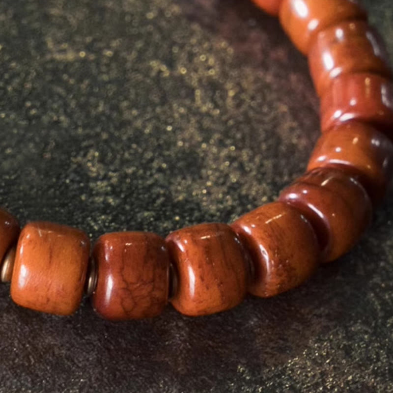 Buddha Stones Kości Koraliki Miedziany Stożek Wisiorek Siła Bransoletka
