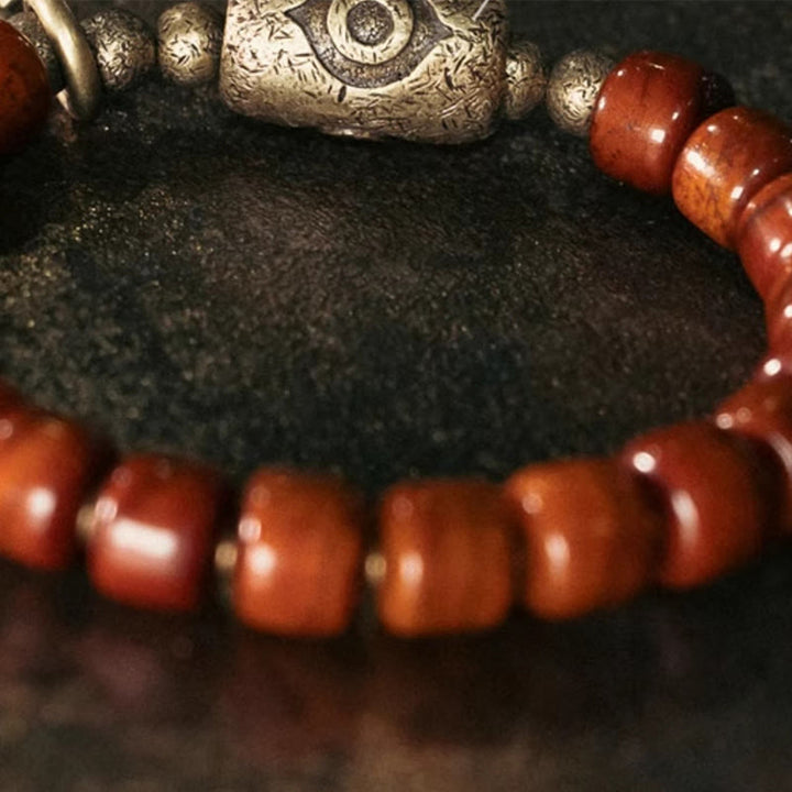 Buddha Stones Jak Kość Dzi Kształt Miedziany Stożek Wisiorek Siła Bransoletka