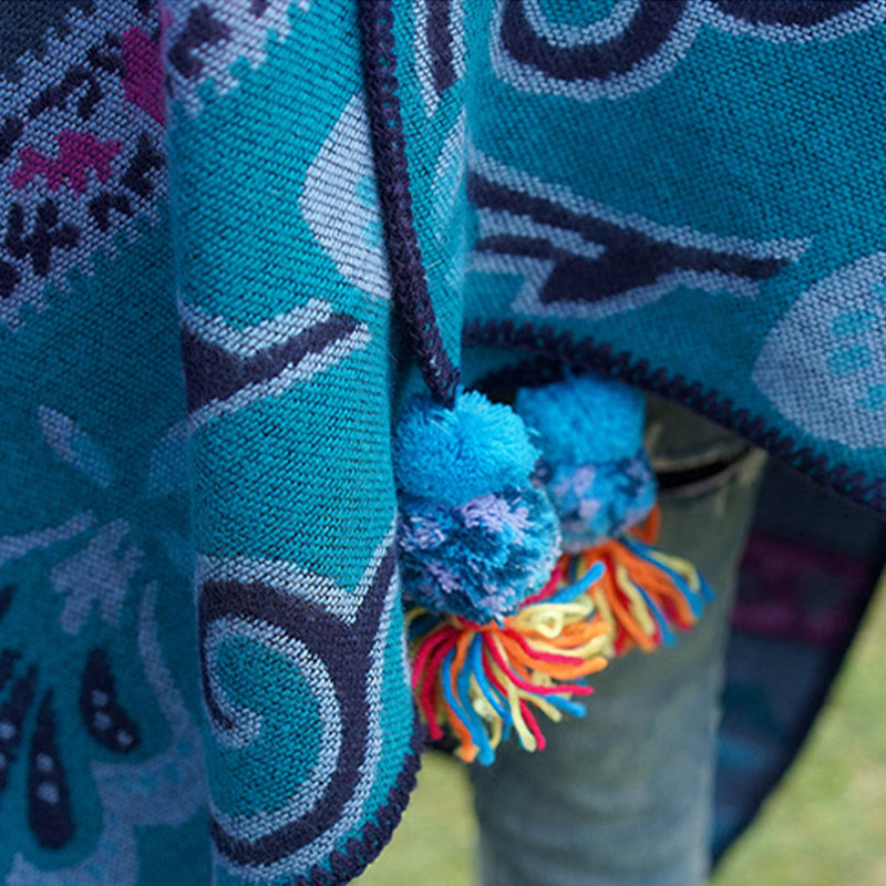 Buddha Stones Tybetańskie Geometryczne Poziome Paski Kwiaty Wzór Szal Jesień Zima Ciepły Miękki Szalik Otulacz - image 15