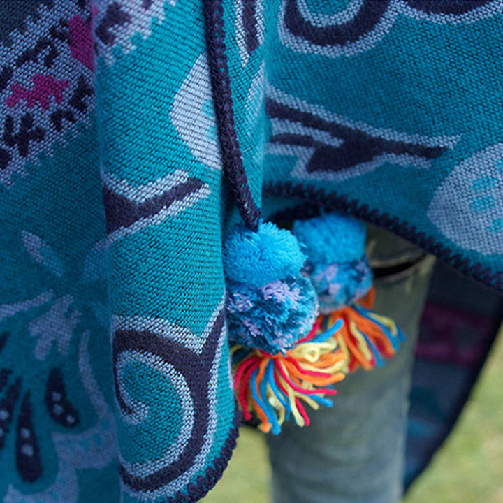 Buddha Stones Tybetańskie Geometryczne Poziome Paski Kwiaty Wzór Szal Jesień Zima Ciepły Miękki Szalik Otulacz - image 15