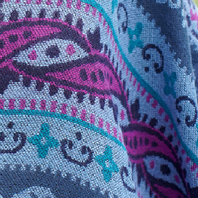 Buddha Stones Tybetańskie Geometryczne Poziome Paski Kwiaty Wzór Szal Jesień Zima Ciepły Miękki Szalik Otulacz - image 16