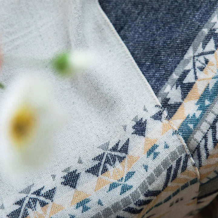 Buddha Stones Tybetański Geometryczny Wzór Rombów Chwosty Szal Jesień Zima Ciepły Przytulny Szalik Otulacz - image 14