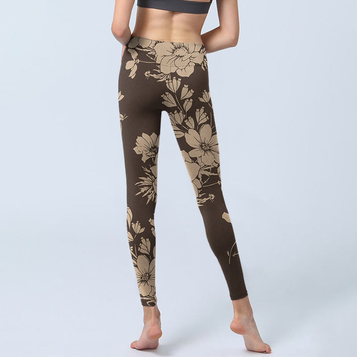 Buddha Stones Kwiaty Blossom Print Sportowe Leginsy Fitness Damskie Spodnie Do Jogi - image 15