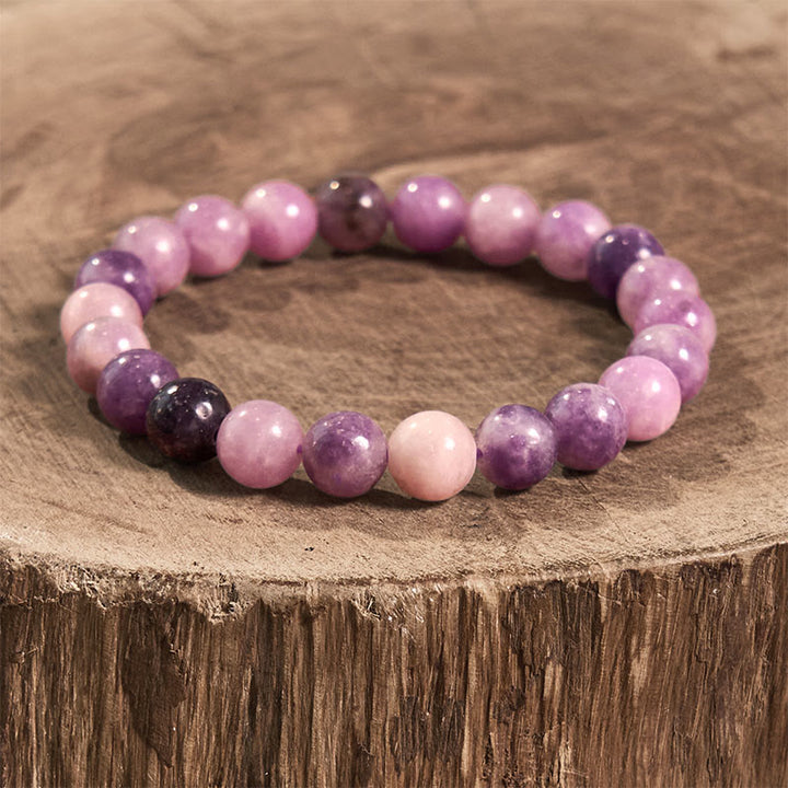 Bransoletka z Buddha Stones z fioletowym kamieniem miki