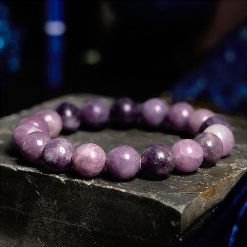 Bransoletka z Buddha Stones z fioletowym kamieniem miki