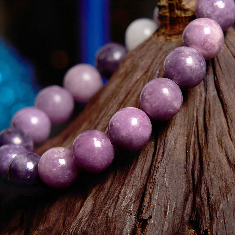 Bransoletka z Buddha Stones z fioletowym kamieniem miki