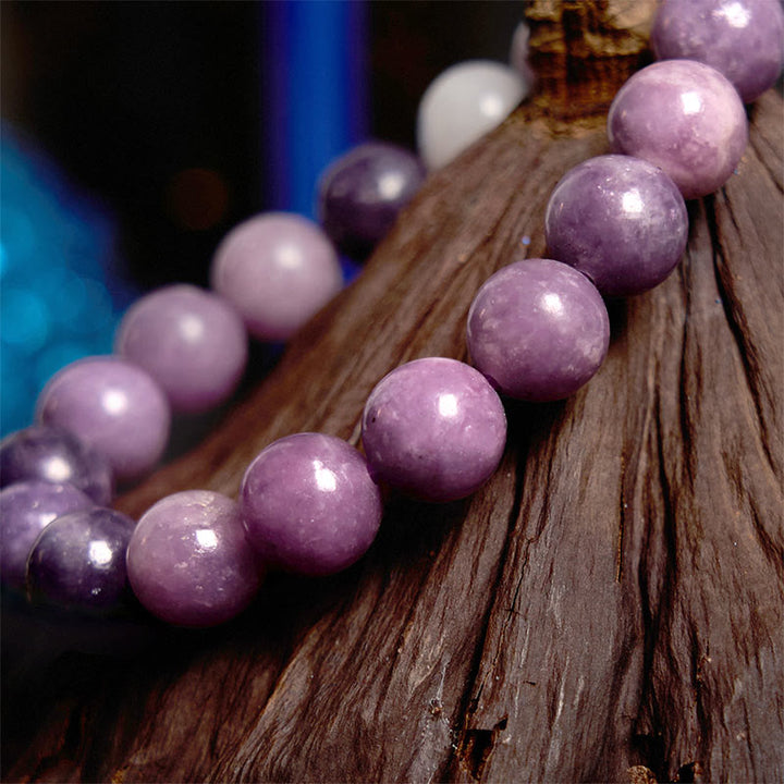 Bransoletka z Buddha Stones z fioletowym kamieniem miki