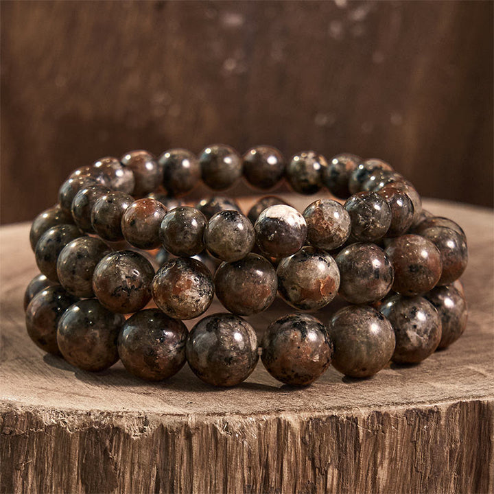 Bransoletka kreatywna z Buddha Stones Yooperlite