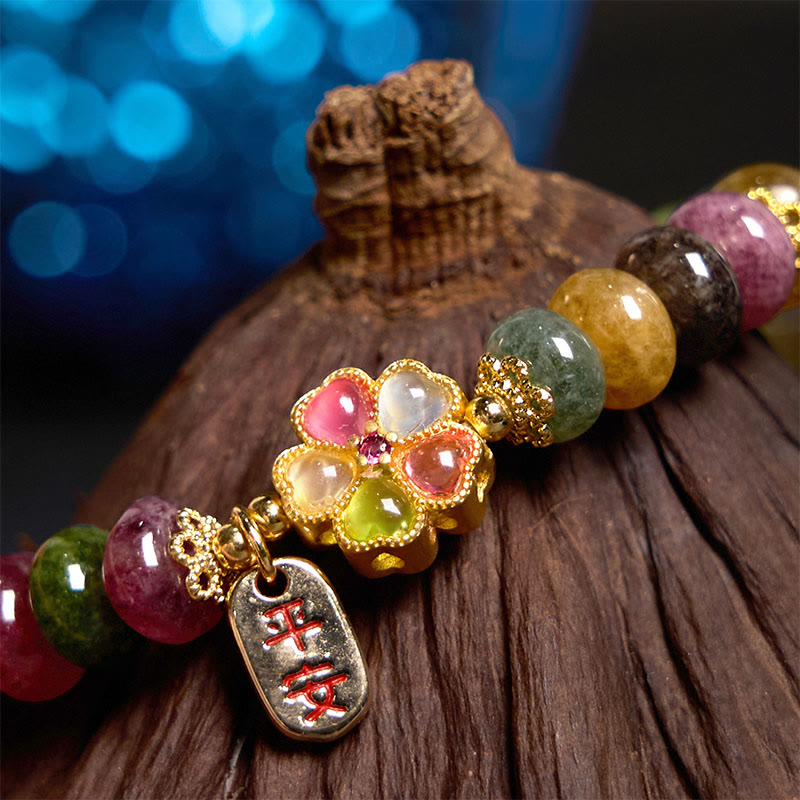 Bransoletka Buddha Stones Turmalin Jade Safe And Well Love