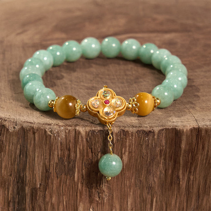 Bransoletka z kamieni Buddha Stones Jade Yellow Tiger Eye Prosperity
