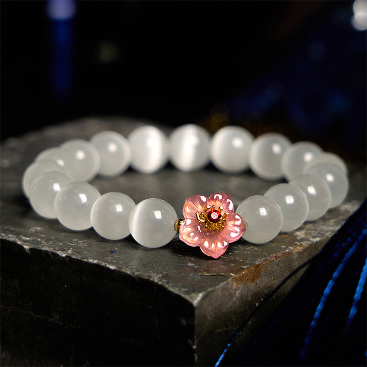 Bransoletka z Buddha Stones Kocie Oko Chryzoberyl Kwiat Miłość