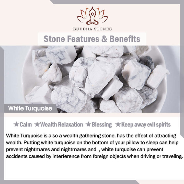 Bransoletka Buddha Stones Picasso Jasper White Turquoise Courage