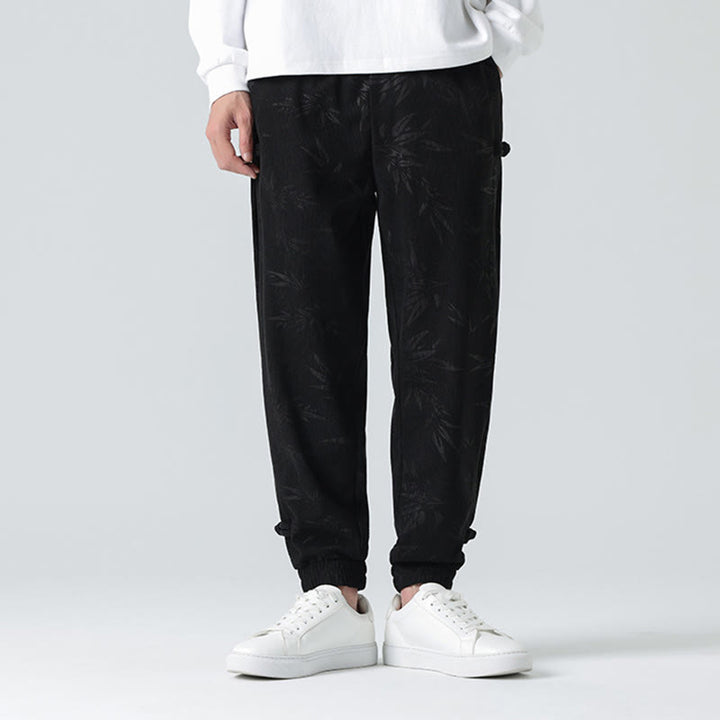 Spodnie sztruksowe męskie z kieszeniami i guzikami żaby z Buddha Stones na jesień i zimę z bambusa - image 9