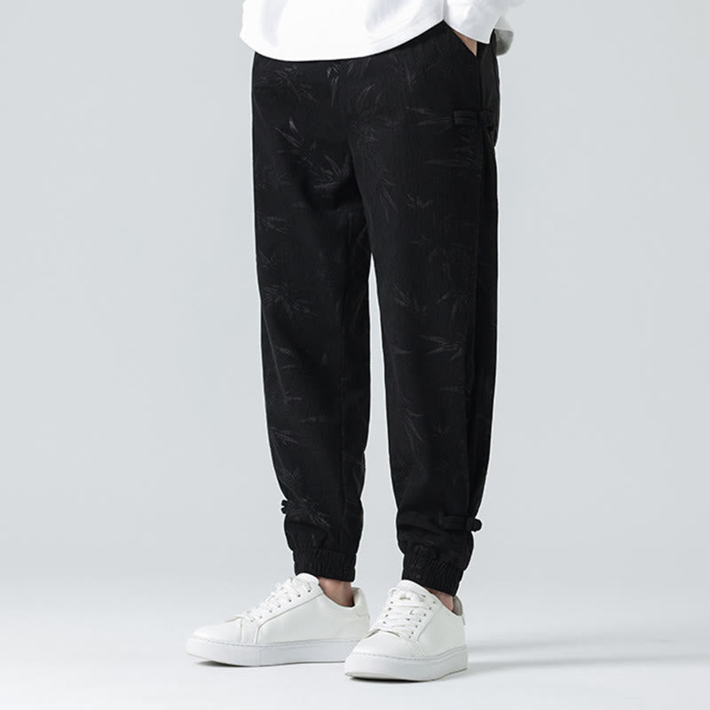 Spodnie sztruksowe męskie z kieszeniami i guzikami żaby z Buddha Stones na jesień i zimę z bambusa - image 13