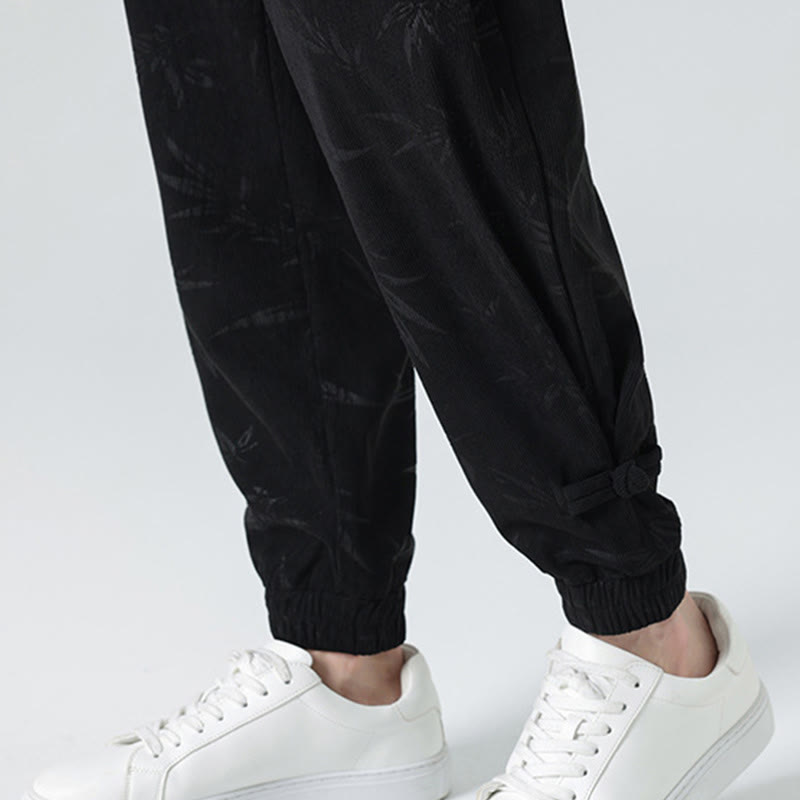 Spodnie sztruksowe męskie z kieszeniami i guzikami żaby z Buddha Stones na jesień i zimę z bambusa - image 19