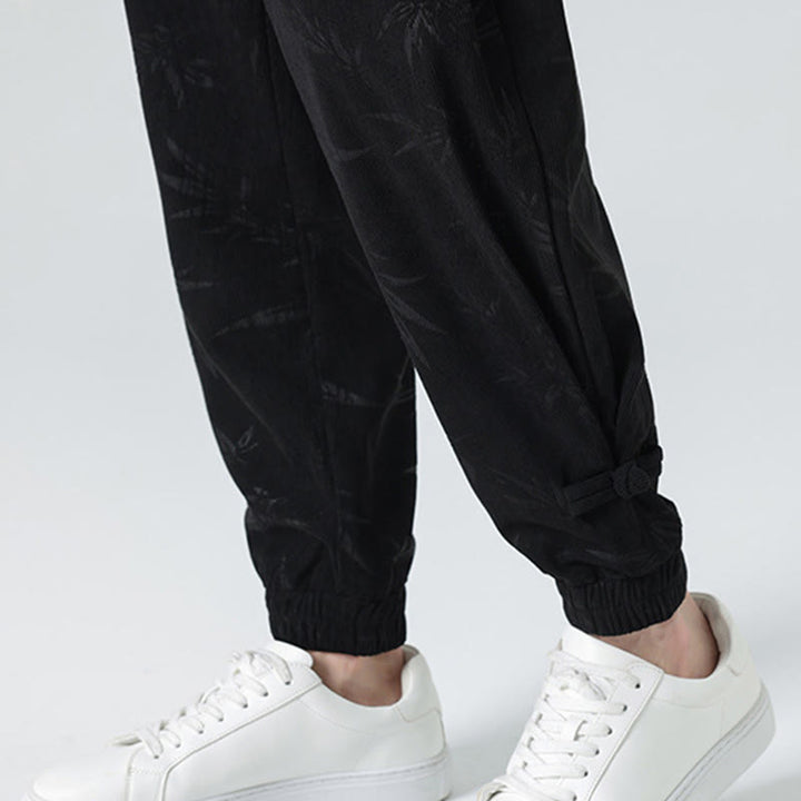 Spodnie sztruksowe męskie z kieszeniami i guzikami żaby z Buddha Stones na jesień i zimę z bambusa - image 19