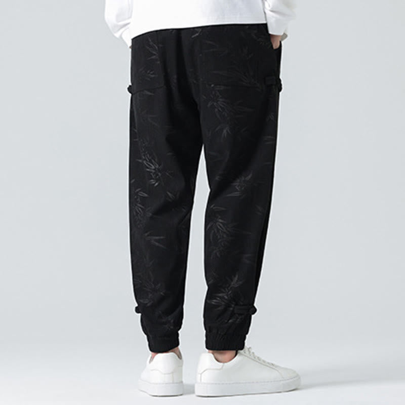 Spodnie sztruksowe męskie z kieszeniami i guzikami żaby z Buddha Stones na jesień i zimę z bambusa - image 12