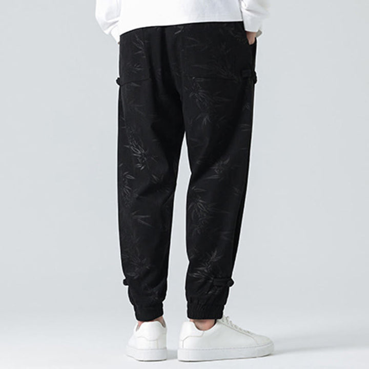 Spodnie sztruksowe męskie z kieszeniami i guzikami żaby z Buddha Stones na jesień i zimę z bambusa - image 12