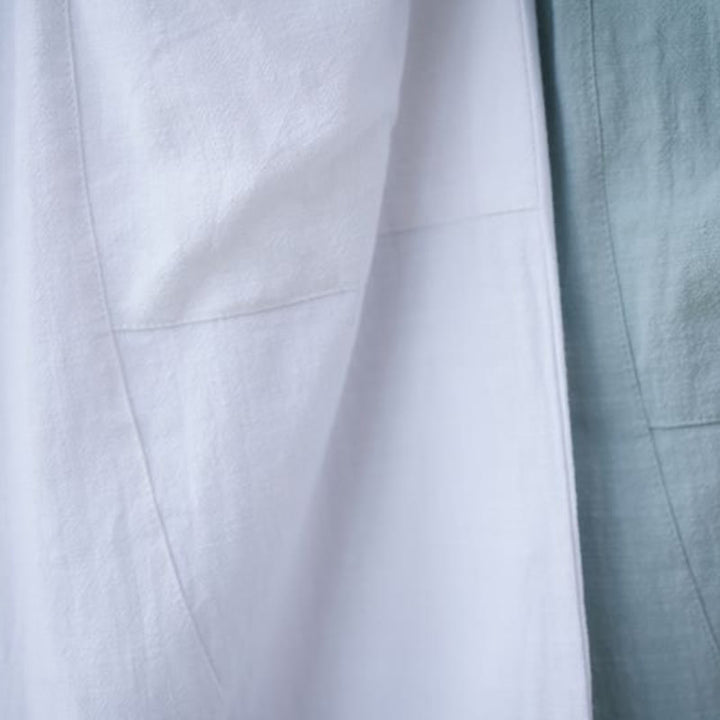 Buddha Stones Jednolity Kolor Bawełna Ramie Len Męskie Spodnie Harem Elastyczny Pas Z Kieszeniami - image 31