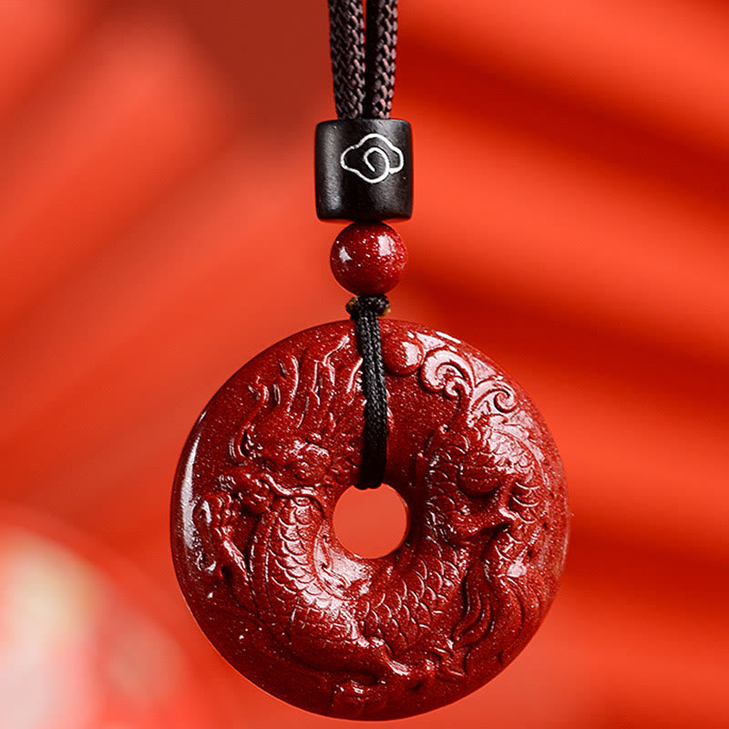 Buddha Stones Chiński Zodiak Cynober Klamra Spokoju Naszyjnik Wisiorek - Smok - Średni 32*9mm - image 23