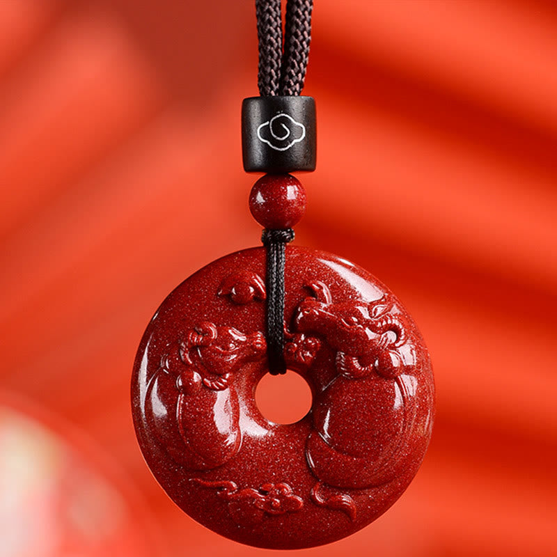 Buddha Stones Chiński Zodiak Cynober Klamra Spokoju Naszyjnik Wisiorek - Wół - Średni 32*9mm - image 16
