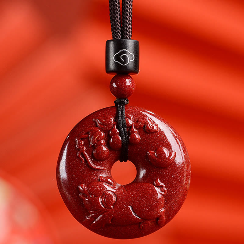 Buddha Stones Chiński Zodiak Cynober Klamra Spokoju Naszyjnik Wisiorek - Świnia - Średni 32*9mm - image 37