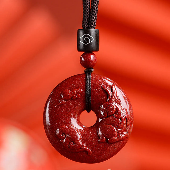 Buddha Stones Chiński Zodiak Cynober Klamra Spokoju Naszyjnik Wisiorek - Królik - Średni 32*9mm - image 20