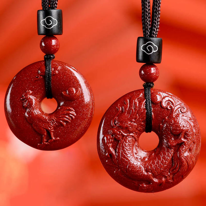 Buddha Stones Chiński Zodiak Cynober Klamra Spokoju Naszyjnik Wisiorek - image 38