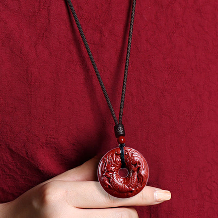 Buddha Stones Chiński Zodiak Cynober Klamra Spokoju Naszyjnik Wisiorek - image 25