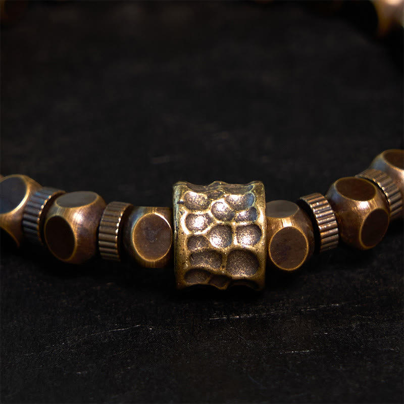 Bransoletka z wzorem równowagi z miedzianymi Buddha Stones i meteorytem
