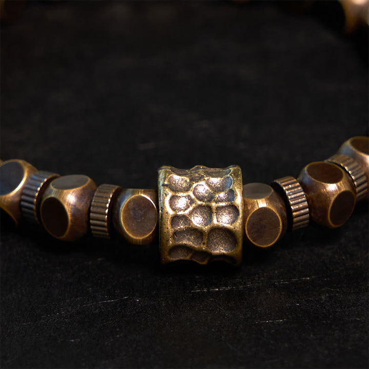 Bransoletka z wzorem równowagi z miedzianymi Buddha Stones i meteorytem