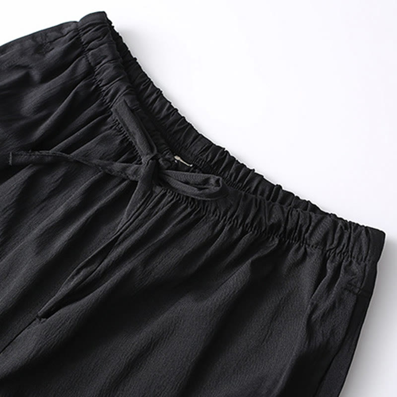 Buddha Stones 2-częściowy Tang Suit Tradycyjny Żabkowy Guzik Męski Długi Rękaw Koszula Spodnie Odzież Zestaw - image 11