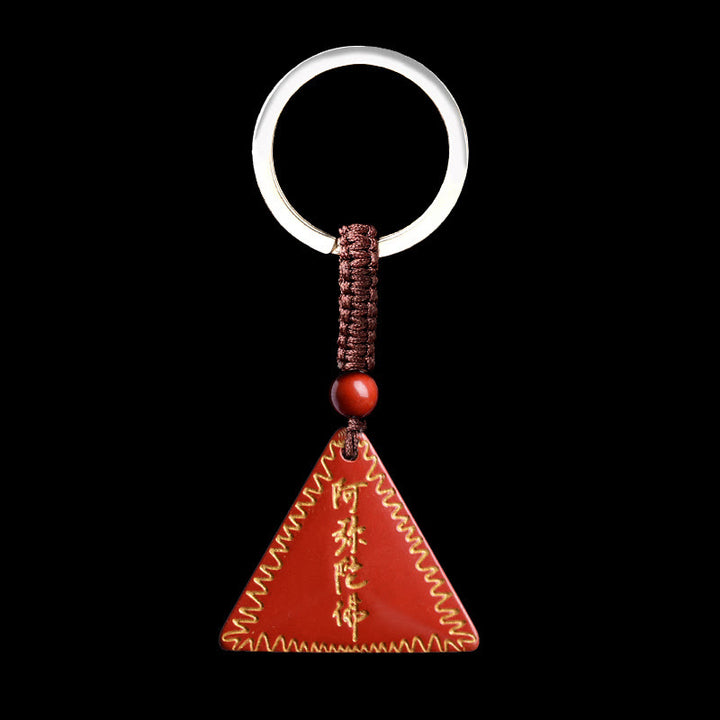 Buddha Stones Cynober Amitabha Spokojny Naszyjnik Wisiorek
